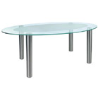 FurnitureToday Glass oval dining table frosted 59274M