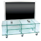 FurnitureToday Glass plasma stand on wheels 59296