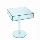 FurnitureToday Glass Square Box Table with glass leg