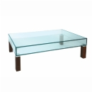 FurnitureToday Glass Wenge Leg coffee table Box Top