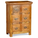FurnitureToday Granary Acacia 6 Drawer CD Cabinet