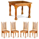 FurnitureToday Granary Acacia Butterfly Dining Table Set
