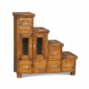 FurnitureToday Granary Acacia Glazed Step CD Cabinet