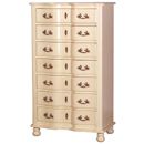 FurnitureToday Gustavian cream painted 7 drawer chest