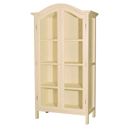 FurnitureToday Gustavian cream painted archtop display cabinet