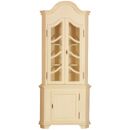 FurnitureToday Gustavian cream painted glazed corner cupboard