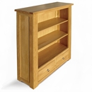 Hampton Oak 2 drawer low Bookcase