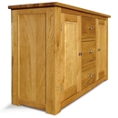 FurnitureToday Hampton Oak 3 Drawer Sideboard