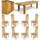 FurnitureToday Hampton Oak 6ft Extending Dining Table Set with