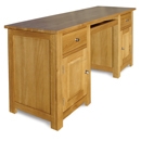FurnitureToday Hampton Oak Double Pedestal Desk