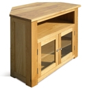 FurnitureToday Hampton Oak high TV Corner Cabinet
