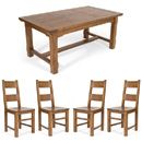 FurnitureToday Hartford Rustic Oak Large Dining Set