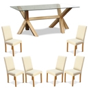 FurnitureToday Havana Rectangular Glass Table and Barcelona