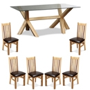 FurnitureToday Havana Rectangular Glass Table and Vermont