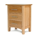 FurnitureToday Hereford Oak 3 Drawer Bedside