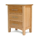 Hereford Oak 3 Drawer Bedside