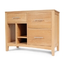 FurnitureToday Hereford Oak 3 Drawer PC Tower Cabinet
