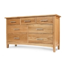 FurnitureToday Hereford Oak 3 over 4 Drawer Wide Chest