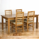 FurnitureToday Indy Provence 4 Rush Seat Chair Dining Set 