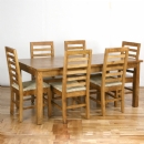 FurnitureToday Indy Provence 6 Rush Seat Chair Dining Set