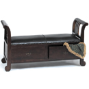 FurnitureToday Jakarta Leather bench with 2 drawers