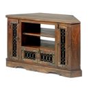 FurnitureToday Jali capsule dark Indian corner TV-DVD-CD chest
