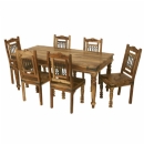 FurnitureToday Jali light 1.8m Indian dining table with 6 chairs
