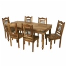 FurnitureToday Jali light 1.8m Indian dining table with 6 chairs