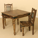 FurnitureToday Jali light 90 Indian dining table with 4 chairs