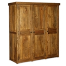 FurnitureToday Java Natural 3 Door Wardrobe