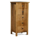 FurnitureToday Java Natural 5 Drawer Tall Chest of Drawers
