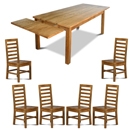 FurnitureToday Java Natural Extending Dining Table Set