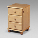 FurnitureToday Julian Bowen Pickwick Pine 3 drawer bedside