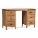 FurnitureToday Kendal Elm Double Pedestal Dressing Table