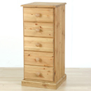 FurnitureToday Kent solid pine 5 drawer tall chest of drawers