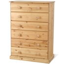 FurnitureToday Kent solid pine 6 drawer chest of drawers