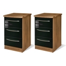 FurnitureToday Knightsbridge Black 3 Drawer Bedside Pair
