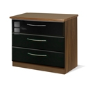 FurnitureToday Knightsbridge Black 3 Drawer Chest