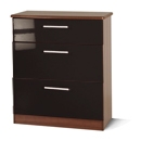 FurnitureToday Knightsbridge Black 3 Drawer Deep Chest