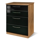 FurnitureToday Knightsbridge Black 4 Drawer Deep Chest