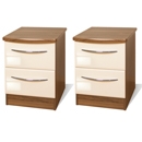 FurnitureToday Knightsbridge Cream 2 Drawer Bedside Pair