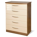FurnitureToday Knightsbridge Cream 5 Drawer Chest
