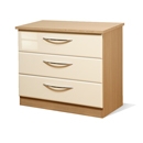 FurnitureToday Knightsbridge Cream Gloss and Oak 3 Drawer Chest
