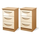 FurnitureToday Knightsbridge Cream Gloss and Oak 3 Drawer