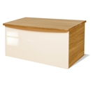 FurnitureToday Knightsbridge Cream Gloss and Oak Blanket Box