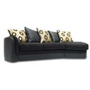 FurnitureToday Lily Sofa in Lisara Black and Buffalo Brown