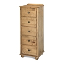 FurnitureToday Lincoln Pine 5 Drawer Narrow Chest