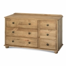 FurnitureToday Lincoln Pine 6 Drawer Wide Chest