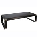 FurnitureToday Lychee Black and Chrome rectangluar Coffee Table 
