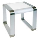 FurnitureToday Lychee White and Chrome Lamp table 